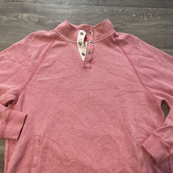 TOMMY BAHAMA Men's Cedar Springs Snap Mock Sweater Pink Sweatshirt Size Medium - Picture 7 of 15